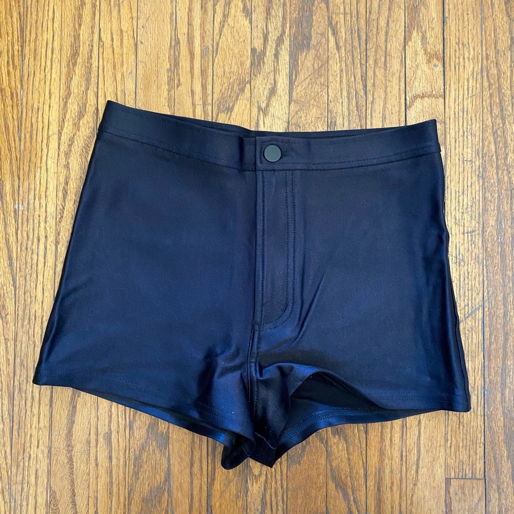 American Apparel Shiny Black Shorts